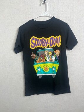 Scooby-Doo Graphic T-Shirt Mystery Machine Black Tee Size Small